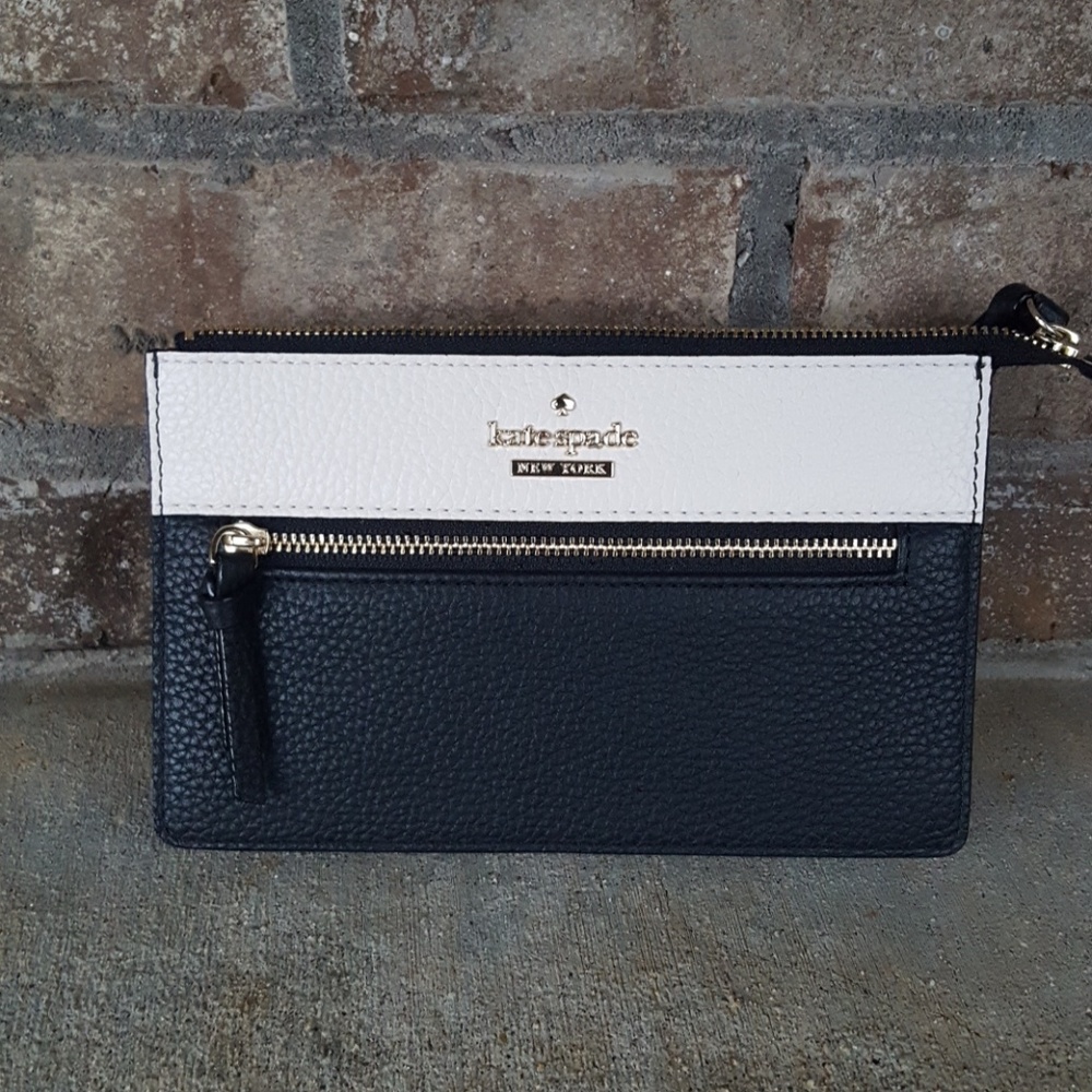 Kate Spade Black and Nude Leather Clutch - Picture 2 of 5